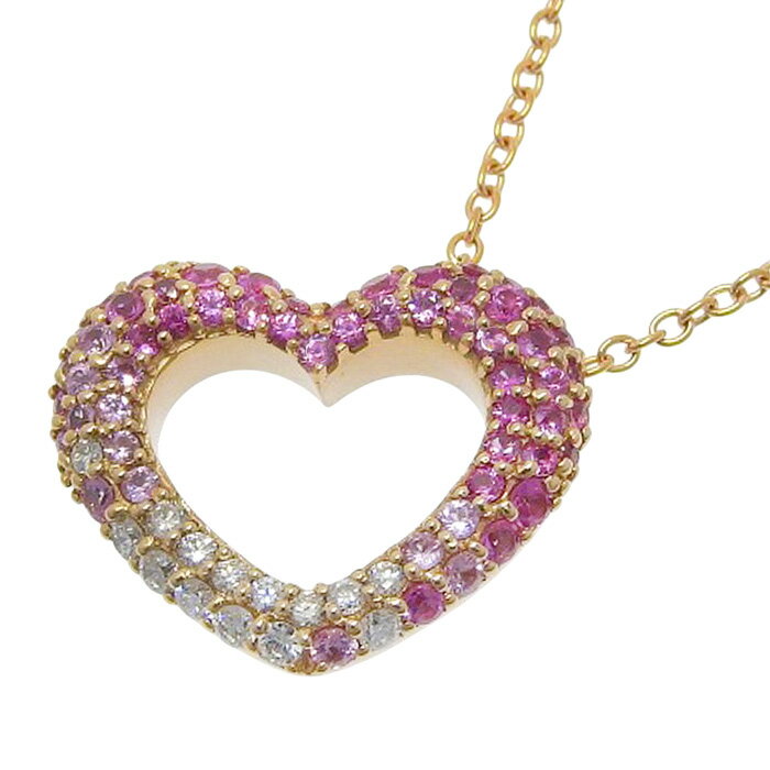 PONTE VECCHIO ポンテヴェキオ エモツィオーネ ピンクサファイア ダイヤ ネックレス K18PG 750 ピンク..