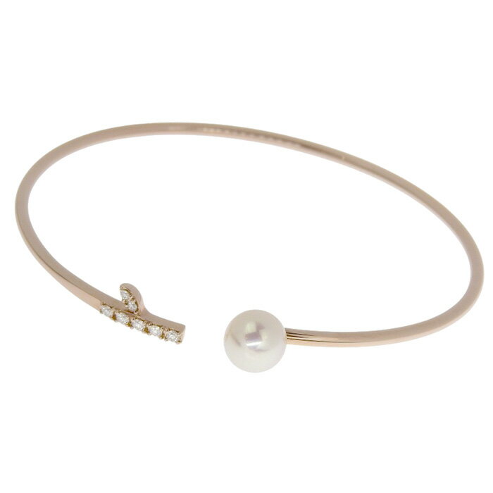 【クーポン利用で最大10万円割引 数量限定 11/20 20時から】 TASAKI タサキ クーゲル アコヤパール ダイヤ ブレスレット K18SG 750 サクラゴールド パール 真珠 ダイヤモンド 16.5cm 腕輪 アクセサリー レディース 送料無料 240101820305 ★