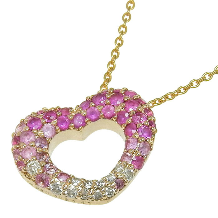 PONTE VECCHIO ポンテヴェキオ エモツィオーネ ピンクサファイア ダイヤ ネックレス K18PG 750 ピンク..