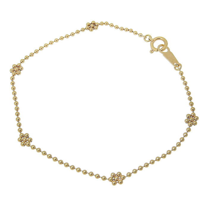 【クーポン利用で最大10万円割引 数量限定 11/20 20時から】 ボールチェーン ブレスレット K18YG 750 イエローゴールド 18cm 腕輪 アクセサリー レディース 送料無料 240101822719 ★