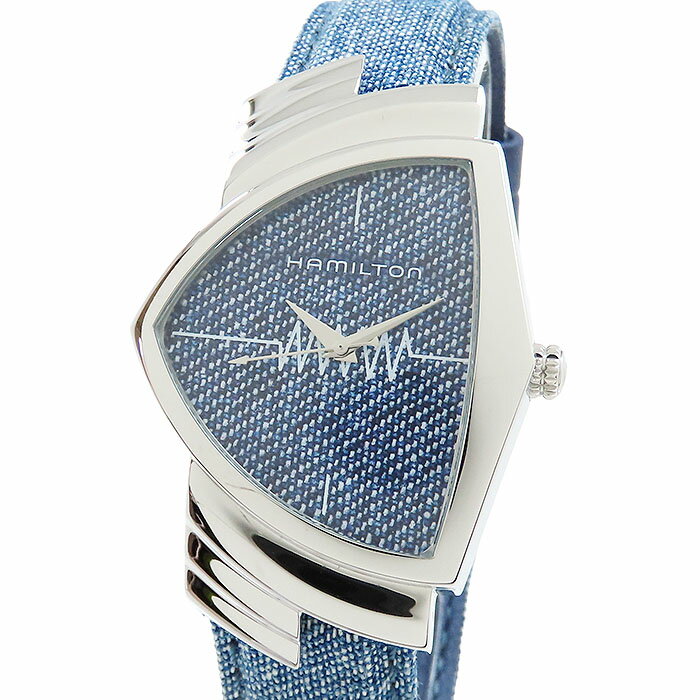 HAMILTON ハミルトン ベンチュラ H24411941 ブルー文字盤 SS ステンレススチール レザー デニム 保証書付 電池式 メンズ 腕時計 送料無料 241001026243