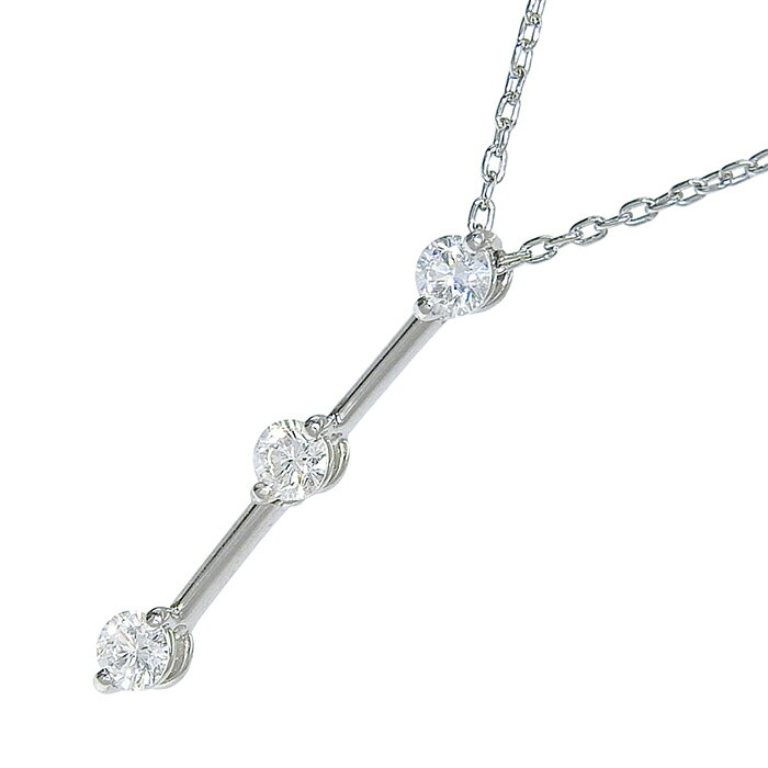 Rakuten - STAR JEWERLY スタージュエリー デザイン 3連 ダイヤ ネックレス Pt950 プラチナ ダイヤモンド 0.25ct 38cm アジャスター付 首飾り 3.0g アクセサリー レディース 送料無料 241100104869 ★