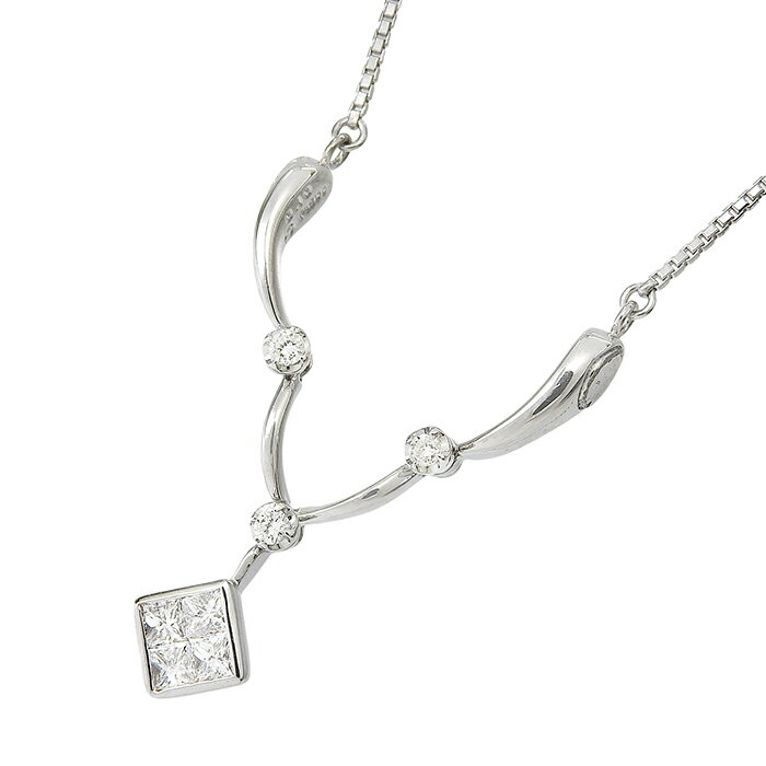 Rakuten - TASAKI タサキ デザイン ダイヤ ネックレス Pt900 Pt850 プラチナ ダイヤモンド 0.10ct 0.40ct 38.5cm アジャスター付 首飾り 9.3g アクセサリー レディース 送料無料 241100105087 ★