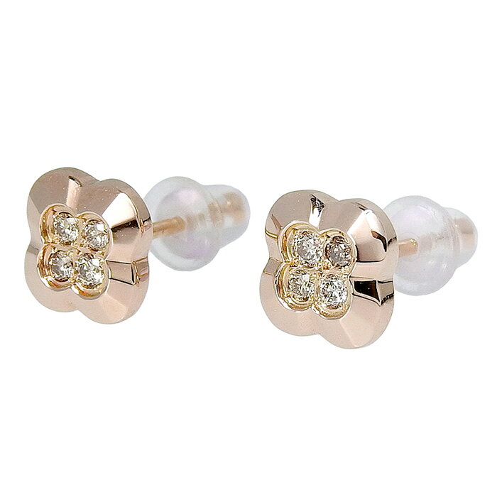 Rakuten - KASHIKEY カシケイ フラワー モチーフ ダイヤ ピアス K18PG 750 ピンクゴールド ダイヤモンド 0.12ct 耳飾り 2.6g アクセサリー レディース 送料無料 241100105626 ★