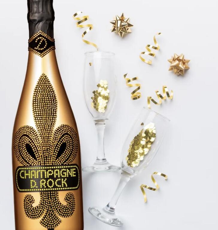 高級シャンパンセット＜正規品＞ディーロック　ゴールド　 2本セット　750ml×2本　D.ROCK 　※箱無し　マルチヴィンテージ クリスタルデコレーションボトル シャンパン ディーロック osakeichiba-10000338 お酒市場 楽天市場店 サンプル画像2