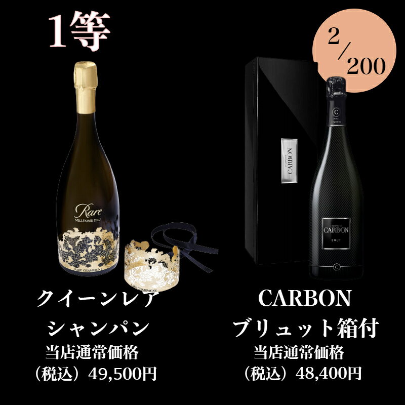あす楽対応【送料無料】正規品！高級シャンパン・スパークリングが当たる泡くじ！おひとり様3本まで 特賞はアルマンドロゼ シャンパンくじ 泡くじ 酒くじ クイーンレア・カーボン・ディーロック・キャティア・モエ・アンリジロ ギフト プレゼント osakeichiba-10000334 お酒市場 楽天市場店 サンプル画像3