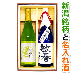 送料無料 越乃梅里 特別純米酒と、名入れ純米吟醸酒（千寿酒造）のセット 各720ml ギフトカートン入り 名入れ プレゼント 記念日祝 還暦祝 古希祝 喜寿祝 傘寿祝 米寿祝 誕生日祝 退職祝 内祝