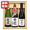 送料無料 名入れ プレゼント 魔王と、き六、名入れ芋焼酎 各720ml 3本セット ギフトカートン入り 名入れ プレゼント 記念日祝 還暦祝 古希祝 喜寿祝 傘寿祝 米寿祝 誕生日祝 退職祝 内祝　父の日