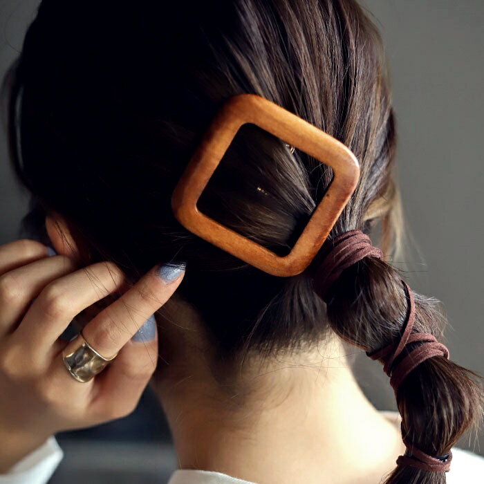 【メール便送料無料】 ヘアクリップ アクセサリー ピン留め ヘアピン ヘアアレンジ バレッタ 木 ウ ...