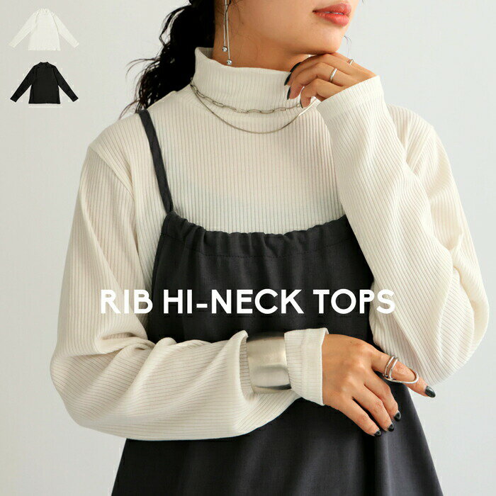アウトレット 50%OFF リブニット ニット レディース トップス 長袖 無地 ハイネック・(100)メール便可【251B】のサムネイル