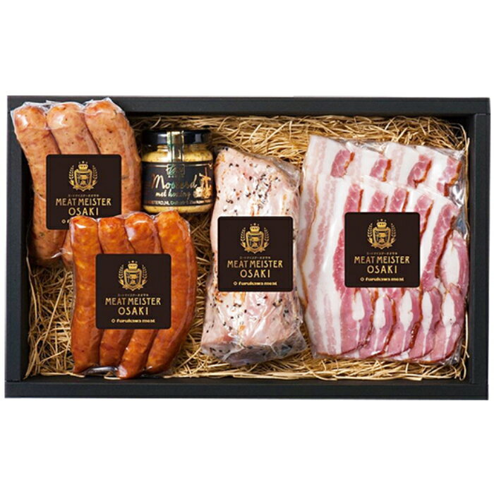 【商品名】古川ミート　ハムソーセージ詰合せ MC-S2 【セット内容】粗挽きウインナー120g×1 粗挽きフランク(ハーブ&パプリカ)120g×1 ローストスペアリブ160g×1 ベーコンスライス70g×1 【賞味期限】製造日より30日 【製造者】株式会社古川ミート 宮城県大崎市古川飯川字十文字105番地1宮城県産伊達ざくらポークを使い、ドイツのマイスター技術で仕上げたハムソーセージの詰め合わせギフトです。 定番の粗挽きウィンナーやベーコンスライスに食べ応えのあるローストスペアリブを組み合わせたセットです。