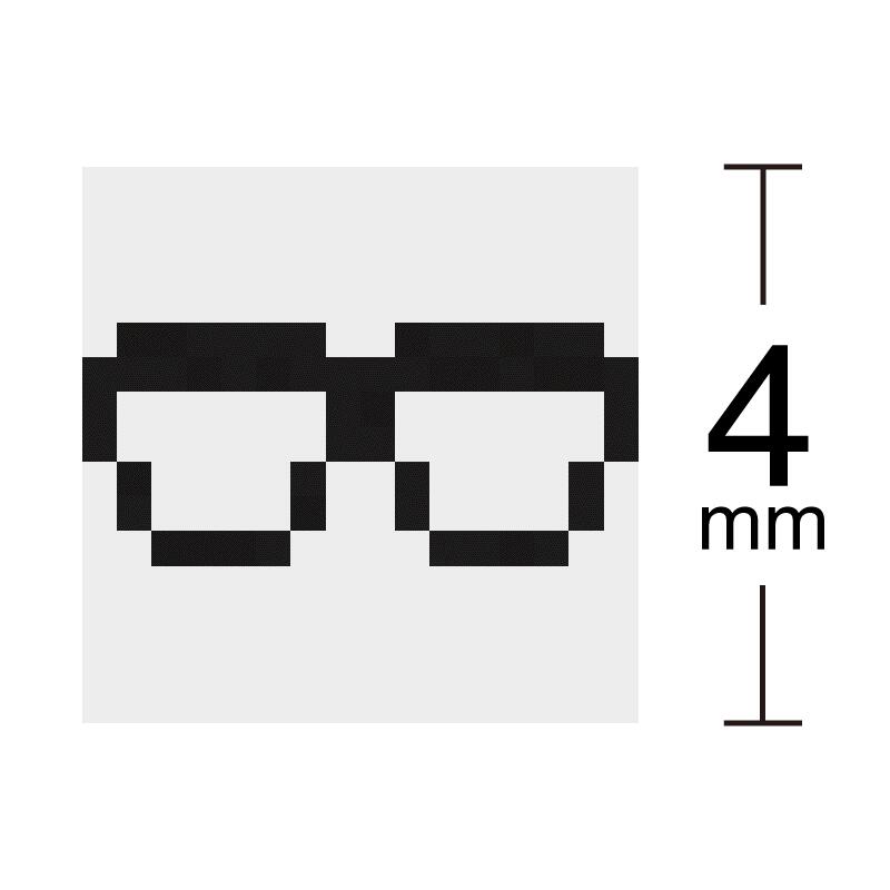 眼鏡 眼科 目 ドット絵のスタンプ 小サイズ アイコン イラスト かわいい レトロ はんこ ハンコ 浸透印 ..