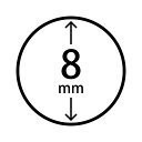 サイズ（約）：本体｜高さ69 × 横18mm。 ／ 最大印面サイズ: 約直径10mm 重さ: 12g 浸透印タイプ ※1回のスタンプで使うインク量にもよりますが、3000回以上はお使い頂けます。 ※さらに専用インクで補充すれば30000回程度は綺麗に押すことができます。最近、丸などのシンプルな記号が妙に気に入っていまして、その影響でいろいろなサイズでお出ししております…今回おつくりをしましたのは、今までのものより少し線が太目な丸になります（どれくらい太くなったかは説明が難しいため、写真でぜひご確認をいただけたらうれしいです）。 太枠になった分、いままでよりクッキリと目立つようになりましたので、より重要な予定の印などにお使いいただけそうです！ なお、こちらの枠の直径は「8mm」になります。似たようなサイズが多いので、お間違いのないようにお気をつけくださいませ！ ⇒本体サイズは約高さ 69 × 横 18 × 奥行 18mm、重さ12g。⇒お色は黒・朱・青・緑の4色からお選びいただけます。⇒浸透印タイプ。ひと押しで消費するインク量にもよりますが、おおよそ3000回以上はお使い頂けます。専用インクで補充すれば計30000回程度は綺麗に押すことができます。⇒ご注文を頂いてから順番に製造をしますので、発送までに10営業日前後のお時間を頂戴しております。