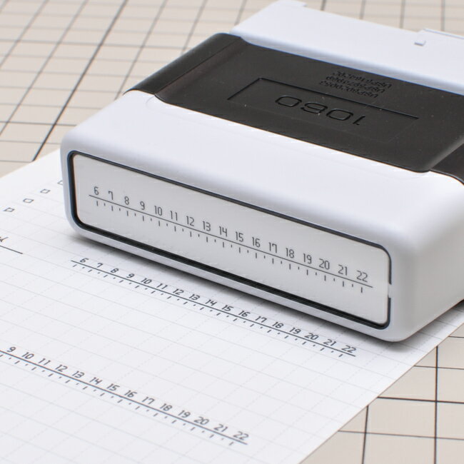 ヨコ軸のスケジュールスタンプ 日別 デイリー 手帳 時間軸 浸透印 シャチハタタイプ ハンコ [7534006]のサムネイル