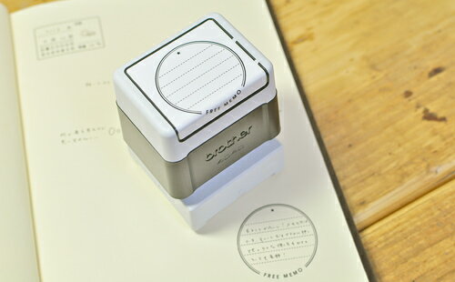 罫線 スタンプ 丸型 浸透印 シャチハタタイプ メモ ハンコ [7506004]のサムネイル