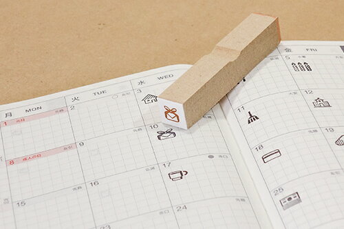 6mmサイズ お弁当箱 アイコン イラスト シリーズ 手帳 カレンダー はんこ ハンコ ゴム印 [1371002]