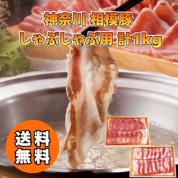 神奈川 相模豚 しゃぶしゃぶ用 計1kg 送料無料 お中元 ギフト 贈り物 プレゼント お肉 冷凍 豚肉 しゃぶしゃぶ ロース バラ 肉