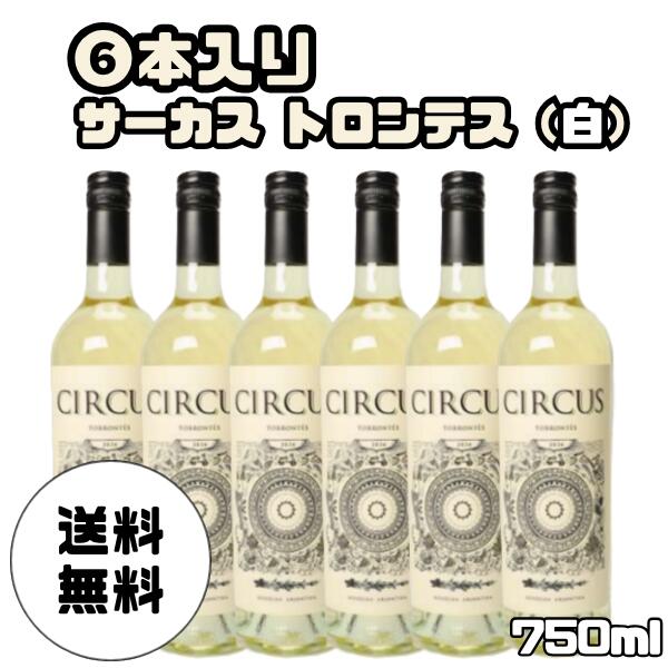 サーカス トロンテス 6本入り 750ml 送料無料 送料込み ワイン お酒 料理 白ワイン ワインセット 詰合せ 箱 セット アルゼンチン 辛口 ライトボディ CIRCUS Torrontes メンドゥーサ地方