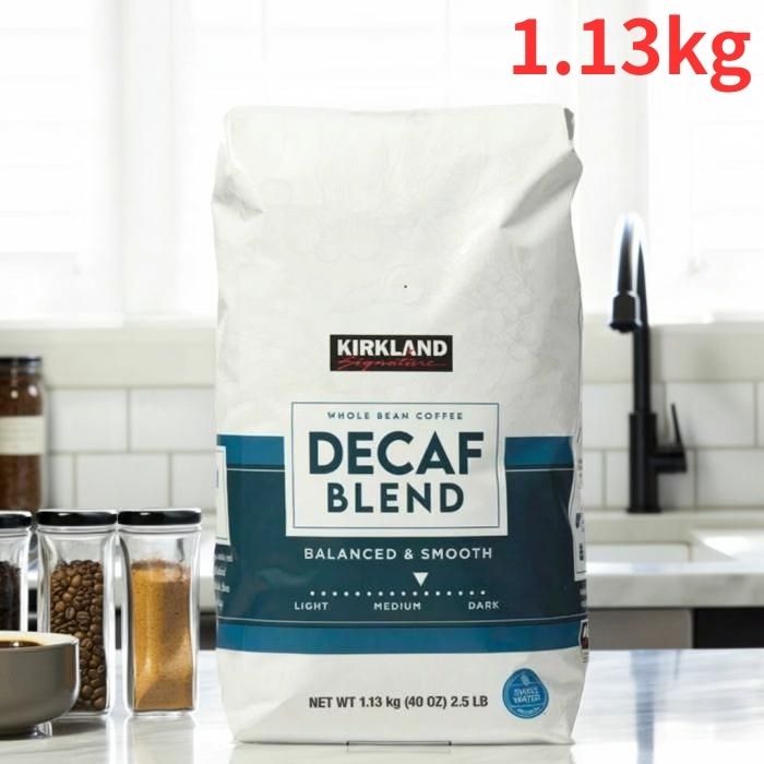 カークランドシグネチャー デカフェ ブレンドコーヒー (豆) 1.13kg アラビカ豆