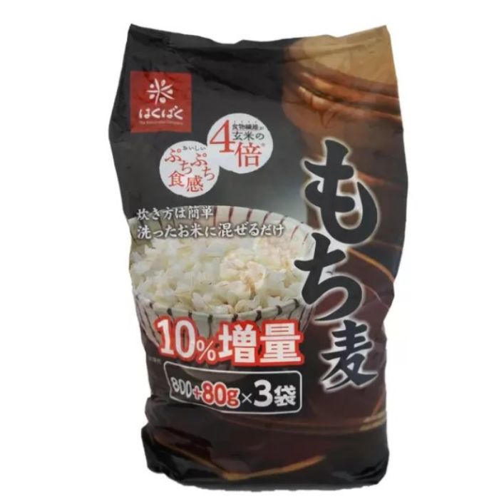 はくばく もち麦 (800g + 80g) x 3袋 4セット 食物繊維 もちもち、ぷちぷち食感 白...