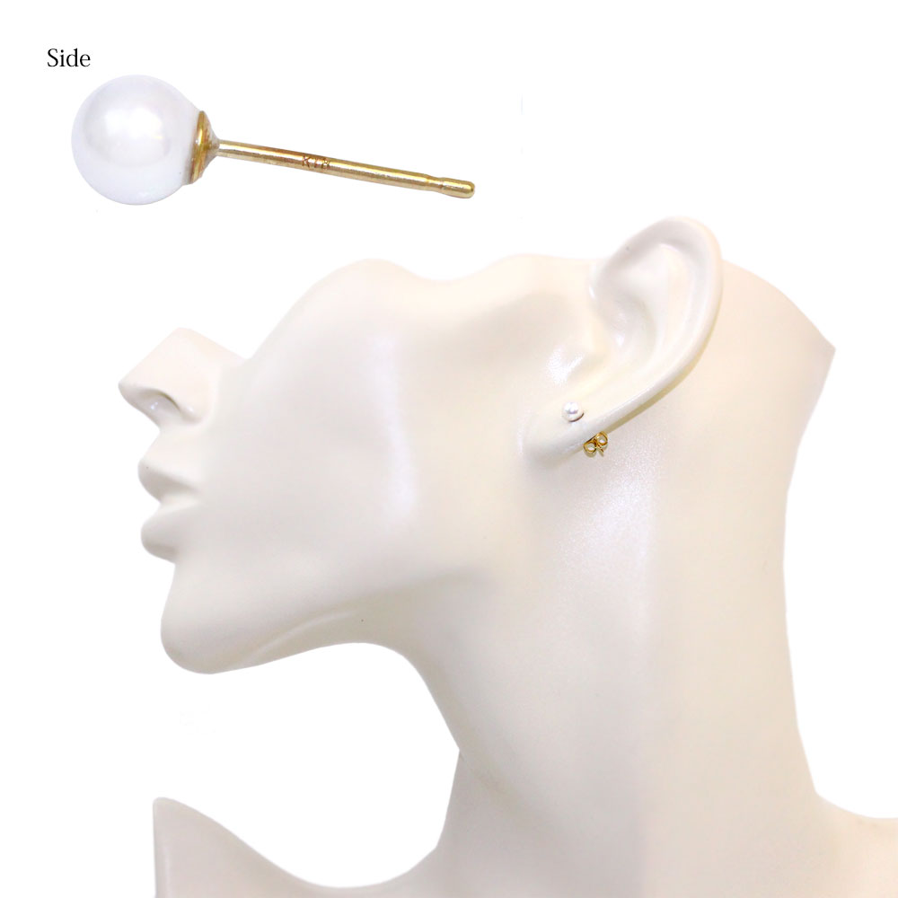 ピアス 貝パール 4mm 18金 K18 ポストピアス | アクセサリー レディース 女性 ゴールド プレゼント ギフト 結婚式 誕生日 おしゃれ オシャレ かわいい 可愛い シンプル 20代 30代 40代 50代