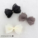 バナナクリップ シアー リボン ボリューム レイヤード ヘアクリップ | OSEWAYA ヘアアクセサリー ヘアアクセ レディース 女性 大人 プレゼント ギフト 結婚式 カジュアル おしゃれ オシャレ かわいい 可愛い シンプル