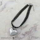 ネックレス yura Que le bonheur t'arrive ハート レース チョーカー | OSEWAYA アクセサリー レディース 女性 大人 プレゼント ギフト 結婚式 誕生日 オシャレ かわいい 可愛い シンプル