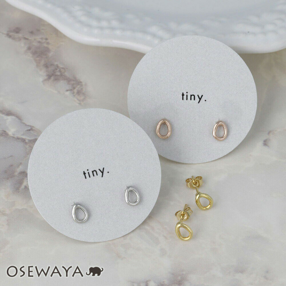 【楽天スーパーSALE 半額】ピアス tiny. ニッケルフリー オーバル メタル スタッドピアス | OSEWAYA アクセサリー レディース 金属アレルギー...