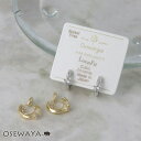 ノンホールピアス ニッケルフリー キュービックジルコニア カット メタル フープ イヤリング ループフィット | OSEWAYA アクセサリー レディース 女性 大人 プレゼント ギフト 結婚式