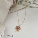 ネックレス ニッケルフリー クリスマス ポインセチア リボン メタル ショートネックレス | OSEWAYA アクセサリー レ…