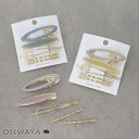 ヘアピン アメピン ヘアクリップ オーバル カラー トライアングル メタル 5個セット | OSEWAYA ヘアアクセサリー ヘアアクセ レディース 女性 大人...
