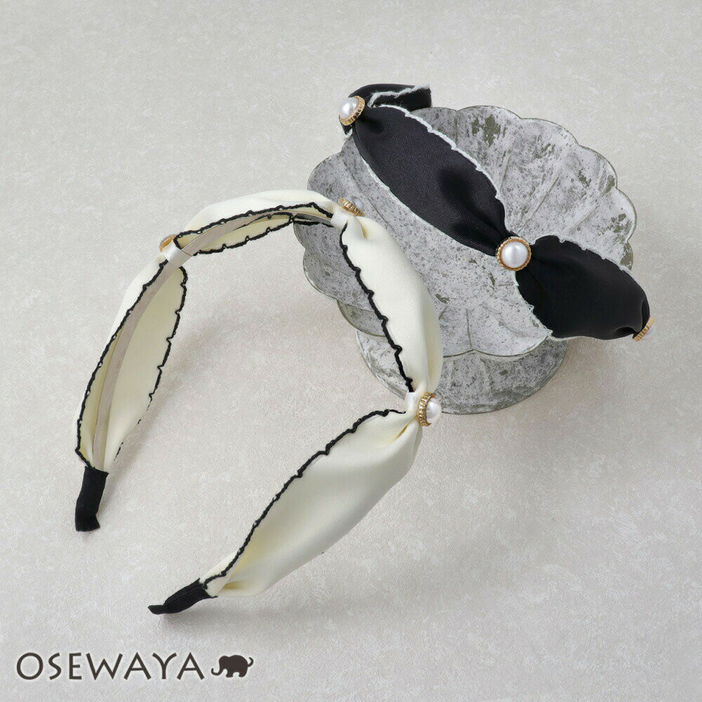 【楽天スーパーSALE 半額】カチューシャ yura パール パイピング レース | OSEWAYA ヘアアクセサリー ヘアアクセ レディース ヘアアレンジ 女性 大人 痛くない 結婚式 カジュアル おしゃれ オシャレ かわいい 可愛い