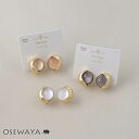 イヤリング ニッケルフリー メタル シェル カラー サークル ネジバネ式イヤリング | OSEWAYA アクセサリー レディース 女性 大人 プレゼント ギフト...