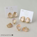 イヤリング ニッケルフリー メタル シェル バイカラー ネジバネ式イヤリング | OSEWAYA アクセサリー レディース 女性 大人 プレゼント ギフト 結婚...