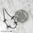 【8/4 夜限定30%OFFクーポン】ネックレス yura ニッケルフリー ミニ パール ビーズ シアー リボン ショートネックレス | OSEWAYA アクセ...