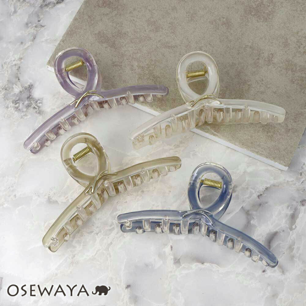 【楽天スーパーSALE 半額】ヘアクリップ クリア カラー メタル クロス ロール バンスクリップ | OSEWAYA ヘアアクセサリー ヘアアクセ レディース...
