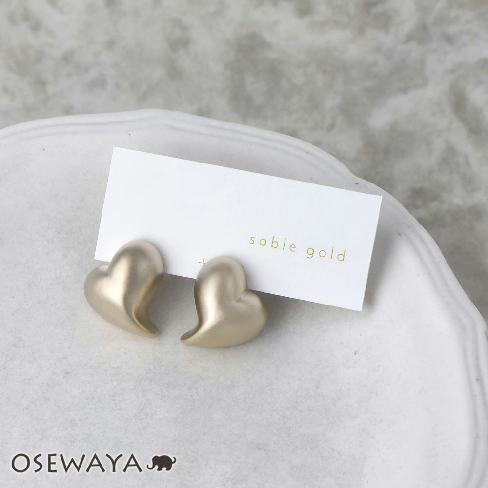 Rakuten - 【送料無料】ピアス ニッケルフリー sable gold サブルゴールド ハート ステンレスポスト ドロップピアス | OSEWAYA アクセサリー レディース 女性 大人 プレゼント ギフト 結婚式 誕生日