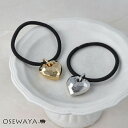 ヘアゴム メタル ハンマーワーク ハート ヘアポニー | OSEWAYA アクセサリー レディース 女性 大人 プレゼント ギフト 結婚式 誕生日 オシャレ かわいい 可愛い シンプル