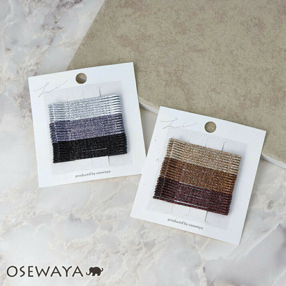 ヘアピン ニッケルフリー カラー ラメ 3色 24本セット アメピン | OSEWAYA ヘアアクセサリー ヘアアクセ レディース 女性 大人 プレゼント ギフ...