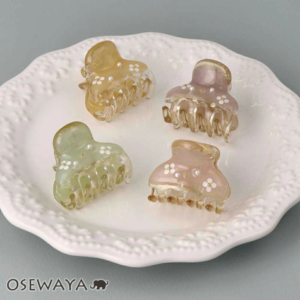 【楽天スーパーSALE 半額】ヘアクリップ Jewel epo ミニ フラワー パール カラー エポ クリア ミニバンス | OSEWAYA ヘアアクセサリー ...