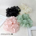 シュシュ フラワー ボリューム チュール ヘアゴム ヘアポニー | OSEWAYA ヘアアクセサリー ヘアアクセ レディース 女性 大人 プレゼント ギフト 結婚式 カジュアル オシャレ