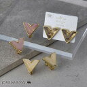 イヤリング ニッケルフリー メタル フレーム クリア マーブル V字 ネジバネ式イヤリング | OSEWAYA アクセサリー レディース 女性 大人 プレゼント ギフト 結婚式 誕生日 オシャレ