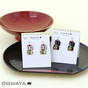 樹脂ピアス 招き猫 白/黒 ドロップピアス | OSEWAYA アクセサリー レディース 女性 大人 プレゼント ギフト 結婚式 誕生日 おしゃれ オシャレ かわいい 可愛い