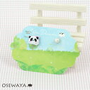 【送料無料】ピアス もっちり パンダ パール アシンメトリー チタンポスト スタッドピアス | OSEWAYA アクセサリー レディース 女性 大人 プレゼント ギフト 結婚式 誕生日 オシャレ