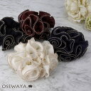 シュシュ ロール フラワー フリル パイピング ボリューム ヘアゴム ヘアポニー | OSEWAYA ヘアアクセサリー ヘアアクセ レディース 女性 大人 プレ...