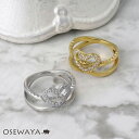 【送料無料】リング ステンレス キュービックジルコニア ハート ダブル ライン 11号 13号 15号 指輪 | OSEWAYA アクセサリー レディース 女性 大人 プレゼント ギフト 結婚式 誕生日