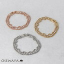 ブレスレット ニッケルフリー メタル チェーン ストーン 中折れ式クラスプ チェーンブレスレット | OSEWAYA アクセサリー レディース 女性 大人 プレゼント ギフト 結婚式 誕生日