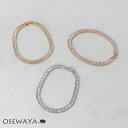 ブレスレット ニッケルフリー メタル レクタングル キュービックジルコニア 中折れ式クラスプ チェーンブレスレット | OSEWAYA アクセサリー レディース 女性 大人 プレゼント ギフト 結婚式