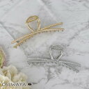 【楽天スーパーSALE 半額】ヘアクリップ ニッケルフリー メタル ツイスト ミニ パール クロス ライン バンスクリップ | OSEWAYA ヘアアクセサリー...