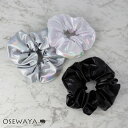 シュシュ メタリック カラー オーロラ ヘアゴム ヘアポニー | OSEWAYA ヘアアクセサリー ヘアアクセ レディース 女性 大人 プレゼント ギフト 結婚...